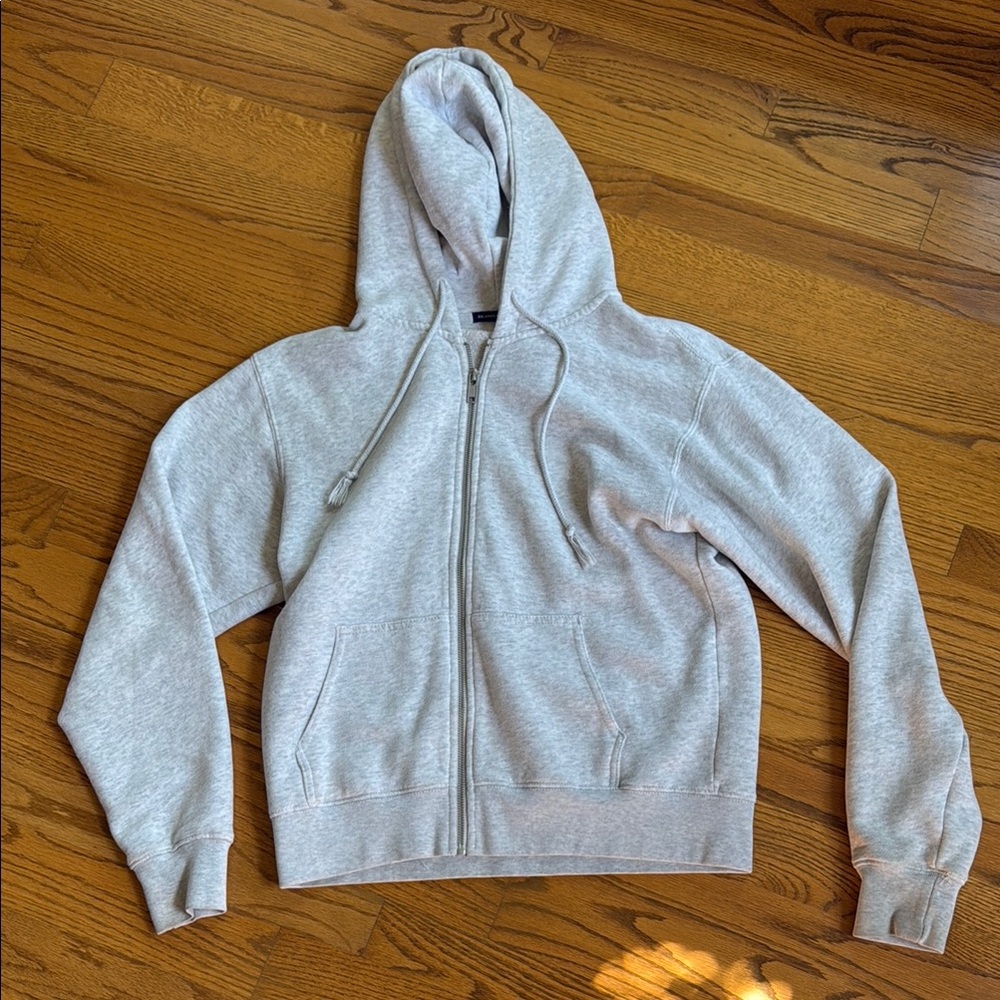Heathered Light Gray Brandy Melville Zip Up one size fits all